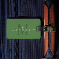 Fern Green Color Custom Initial & Name