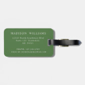 Fern Green Color Custom Initial & Name Gepäckanhänger (Rückseite horizontal)