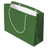 Fern Green Solid Color Große Geschenktüte (Rückseite Schrägansicht)