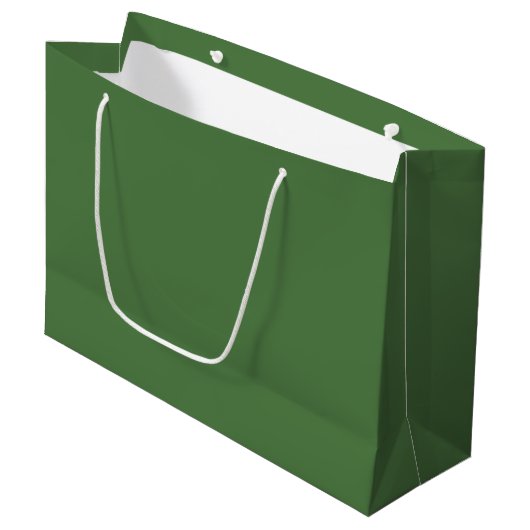 Fern Green Solid Color Große Geschenktüte (Vorderseite Schrägansicht)