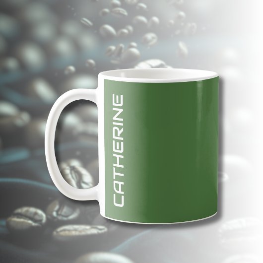 Fern Green Solid Color Personalisiert Kaffeetasse