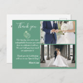 Fern Green Wedding Ring Wedding Danke Postcard Postkarte (Vorne/Hinten)