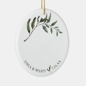 Fern Green Willow Branch Elegante Hochzeit Keramik Ornament (Rechts)