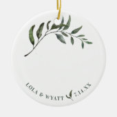 Fern Green Willow Branch Elegante Hochzeit Keramik Ornament (Vorne)