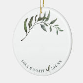 Fern Green Willow Branch Elegante Hochzeit Keramik Ornament (Links)