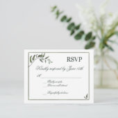 Fern Green Willow Branch Elegante Wedding UAWG RSVP Karte (Stehend Vorderseite)