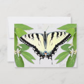 Fern Grüntöne Tiger Shallow Butterfly UAWG RSVP Karte (Rückseite)