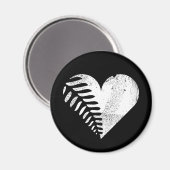Fern Heart Dark Magnet (Vorderseite/Rückseite)