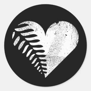 Fern Heart Dark Runder Aufkleber