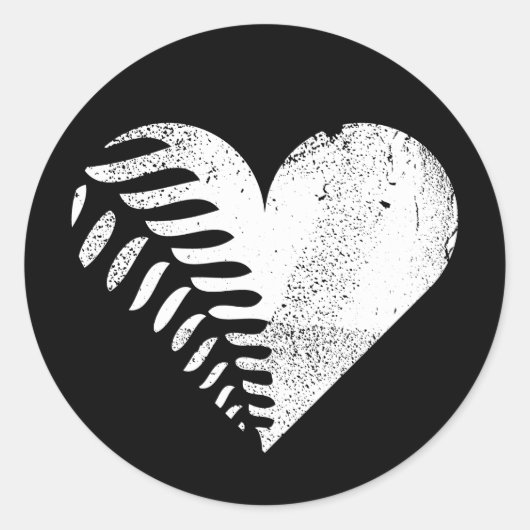 Fern Heart Dark Runder Aufkleber (Vorderseite)