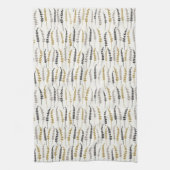 Fern Hütte Print Gold und Grau Geschirrtuch (Vertikal)