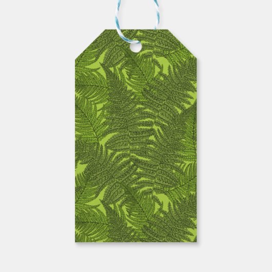 Fern in grün geschenkanhänger (Rückseite)