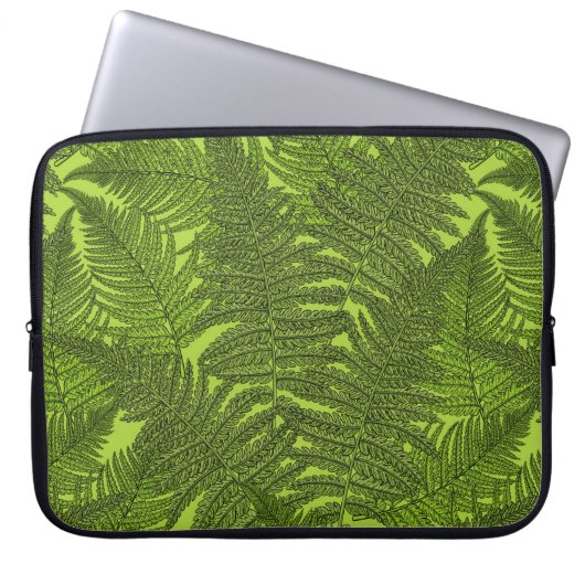 Fern in grün laptopschutzhülle (Vorderseite)