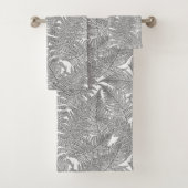 Fern in Schwarz und Weiß Badhandtuch Set (Insitu)