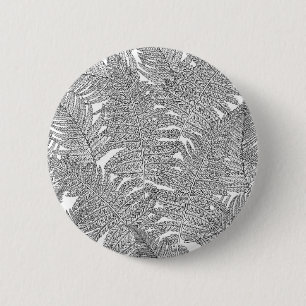 Fern in Schwarz und Weiß Button