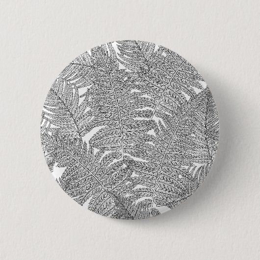 Fern in Schwarz und Weiß Button (Vorderseite)