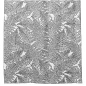 Fern in Schwarz und Weiß Duschvorhang (Vorderseite)