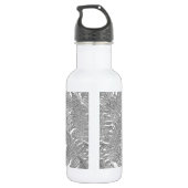 Fern in Schwarz und Weiß Edelstahlflasche (Rückseite)
