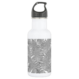 Fern in Schwarz und Weiß Edelstahlflasche