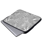 Fern in Schwarz und Weiß Laptopschutzhülle (Vorne Knopf)