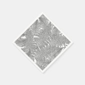 Fern in Schwarz und Weiß Serviette (Ecke)