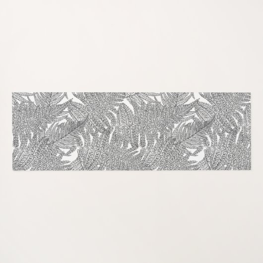 Fern in Schwarz und Weiß Yogamatte (Rückseite (Horizontal))