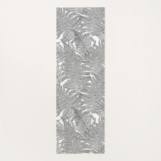 Fern in Schwarz und Weiß Yogamatte (Rückseite)