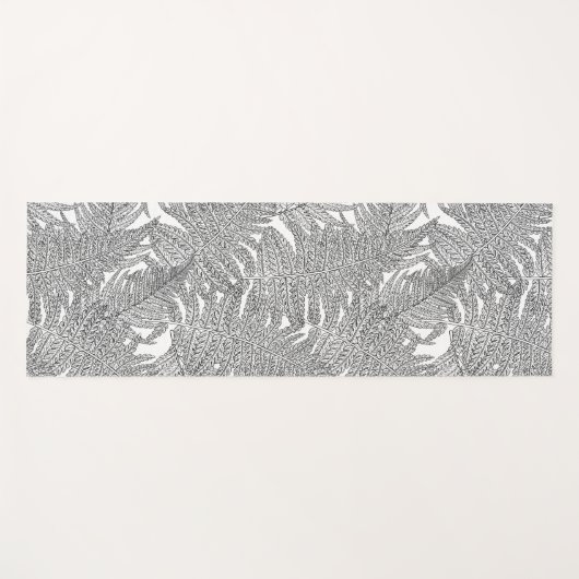 Fern in Schwarz und Weiß Yogamatte (Vorderseite (Horizontal))