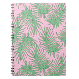 Fern ist in rosa. notizblock