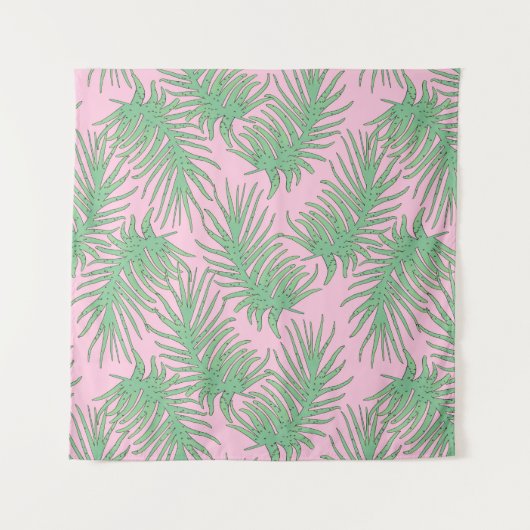 Fern ist in rosa. wandteppich (Vorderseite)