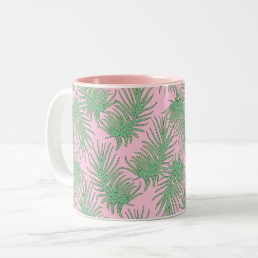 Fern ist in rosa. zweifarbige tasse (Vorderseite Links)