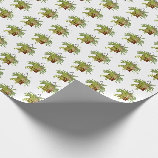 Fern Ivy Hanging Plant Botanical Illustration Art Geschenkpapier (Ecke)