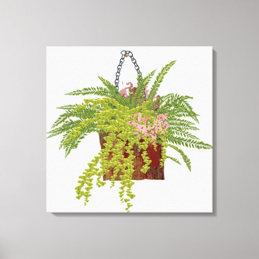Fern Ivy Hanging Plant Botanical Illustration Art  Leinwanddruck (Vorderseite)
