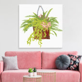 Fern Ivy Hanging Plant Botanical Illustration Art  Leinwanddruck (Insitu (Wohnzimmer))
