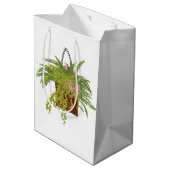 Fern Ivy Hanging Plant Botanical Illustration Art Mittlere Geschenktüte (Rückseite Schrägansicht)