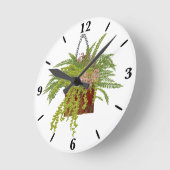 Fern Ivy Hanging Plant Botanical Illustration Art Runde Wanduhr (Winkel)