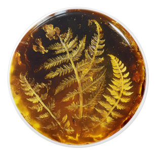 Fern Leaf Amber Muster Keramikknauf