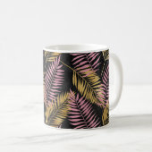Fern Leaf Design in Rosa und Gold Kaffeetasse (VorderseiteRechts)