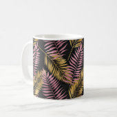 Fern Leaf Design in Rosa und Gold Kaffeetasse (Vorderseite Links)