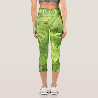 Fern Leaf Hoher Waste Leggings: Garten Fitness Zuh Capri Leggings