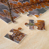 Fern Leaf mit Eisfrost in kalter Winternatur - Puzzle (Seite)