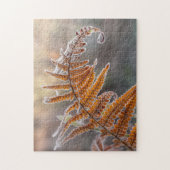 Fern Leaf mit Eisfrost in kalter Winternatur - Puzzle (Vertikal)