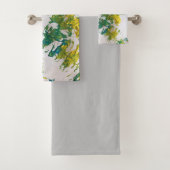 Fern Leaf Print Green Painting Fibre Art Badhandtuch Set (Insitu)