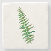Fern Leaf Wasserfarbener Marmorstein Untersetzer (Vorderseite)