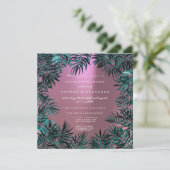 Fern Leafs Gerahmte Kristalle Aquamarin Aquatic Gr Einladung (Stehend Vorderseite)