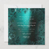 Fern Leafs Gerahmte Kristalle Aquamarin Aquatic Lu Einladung (Vorderseite)