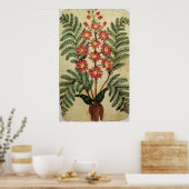 Fern mit roten und gelben Blumen Poster (Küche)