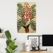 Fern mit roten und gelben Blumen Poster (Heimbüro)