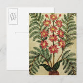Fern mit roten und gelben Blumen Postkarte (Vorne/Hinten)