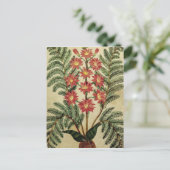 Fern mit roten und gelben Blumen Postkarte (Stehend Vorderseite)